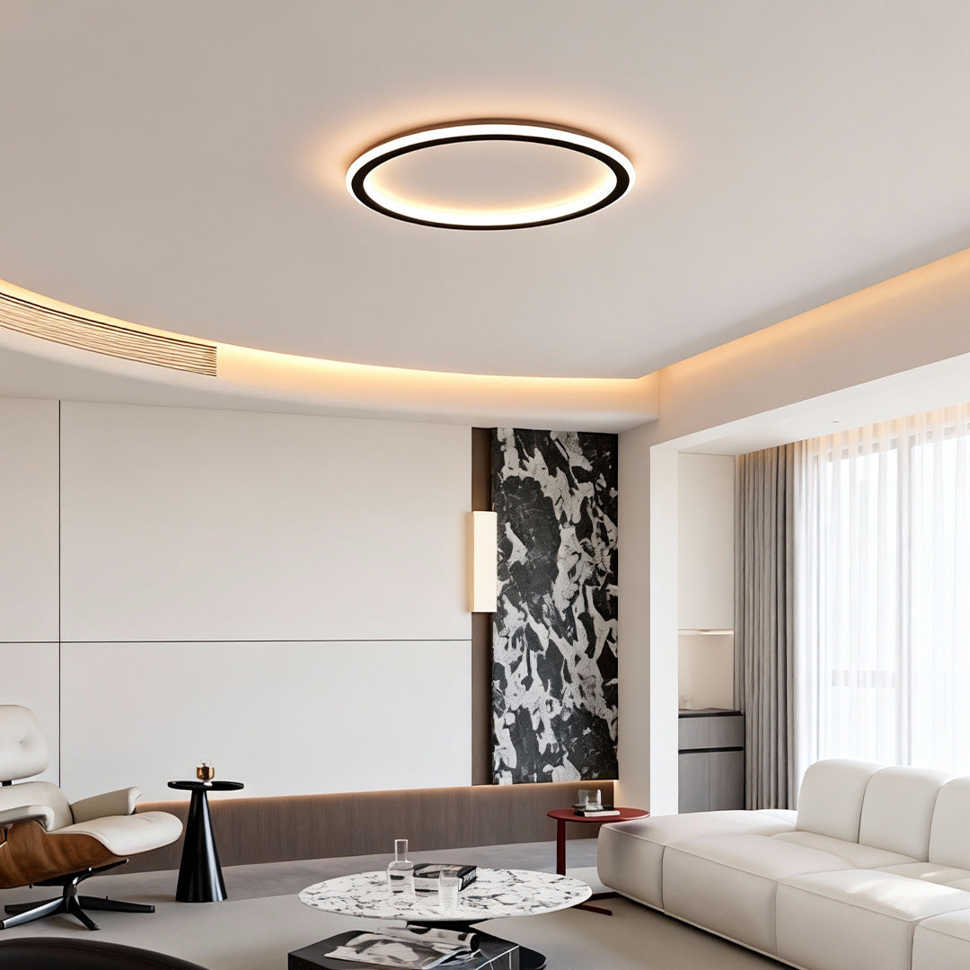LED Circle Ceiling Lamp Simple Acrylic Metal Light