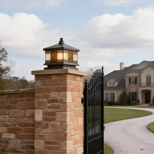 Solar Column Pillar Lights European Square Outdoor Lamp