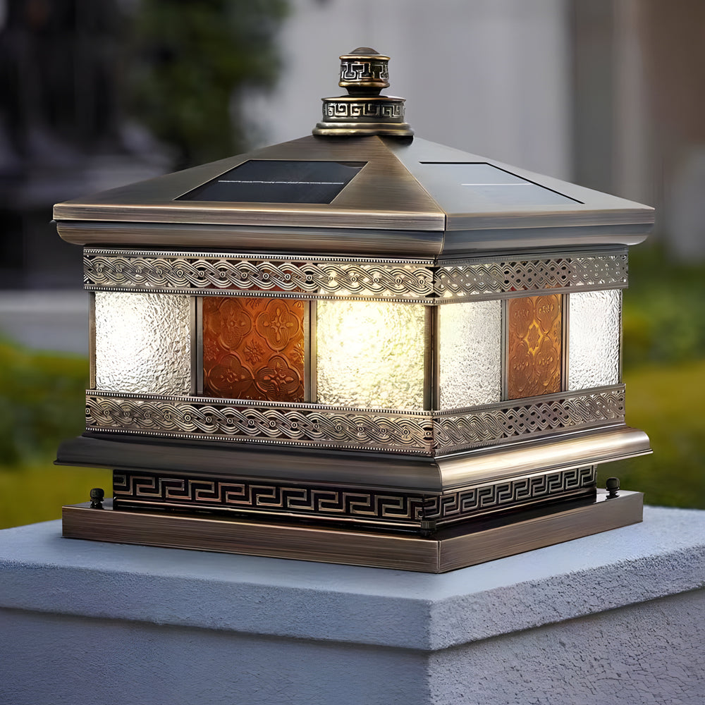 Solar Column Pillar Lights European Square Outdoor Lamp