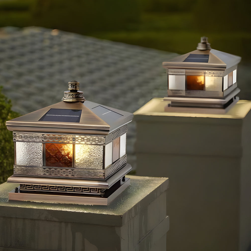 Solar Column Pillar Lights European Square Outdoor Lamp
