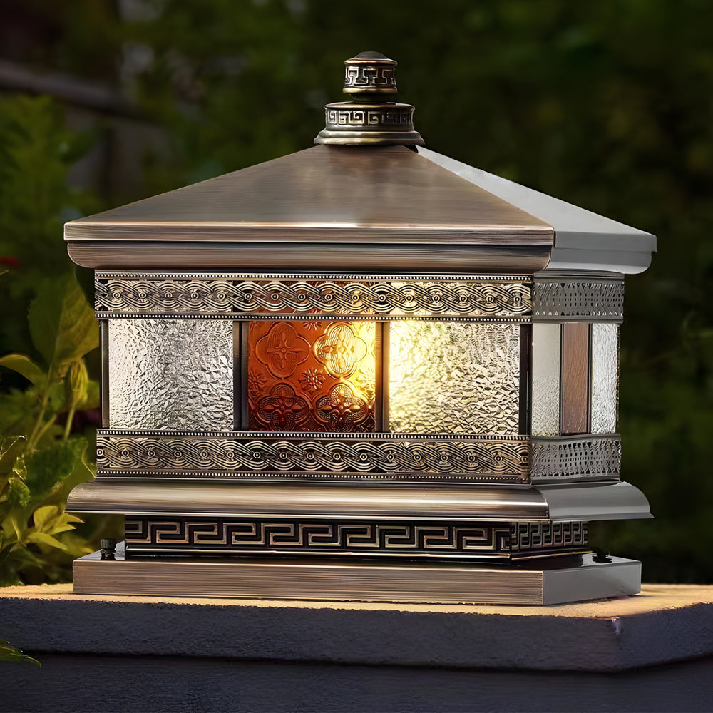 Solar Column Pillar Lights European Square Outdoor Lamp