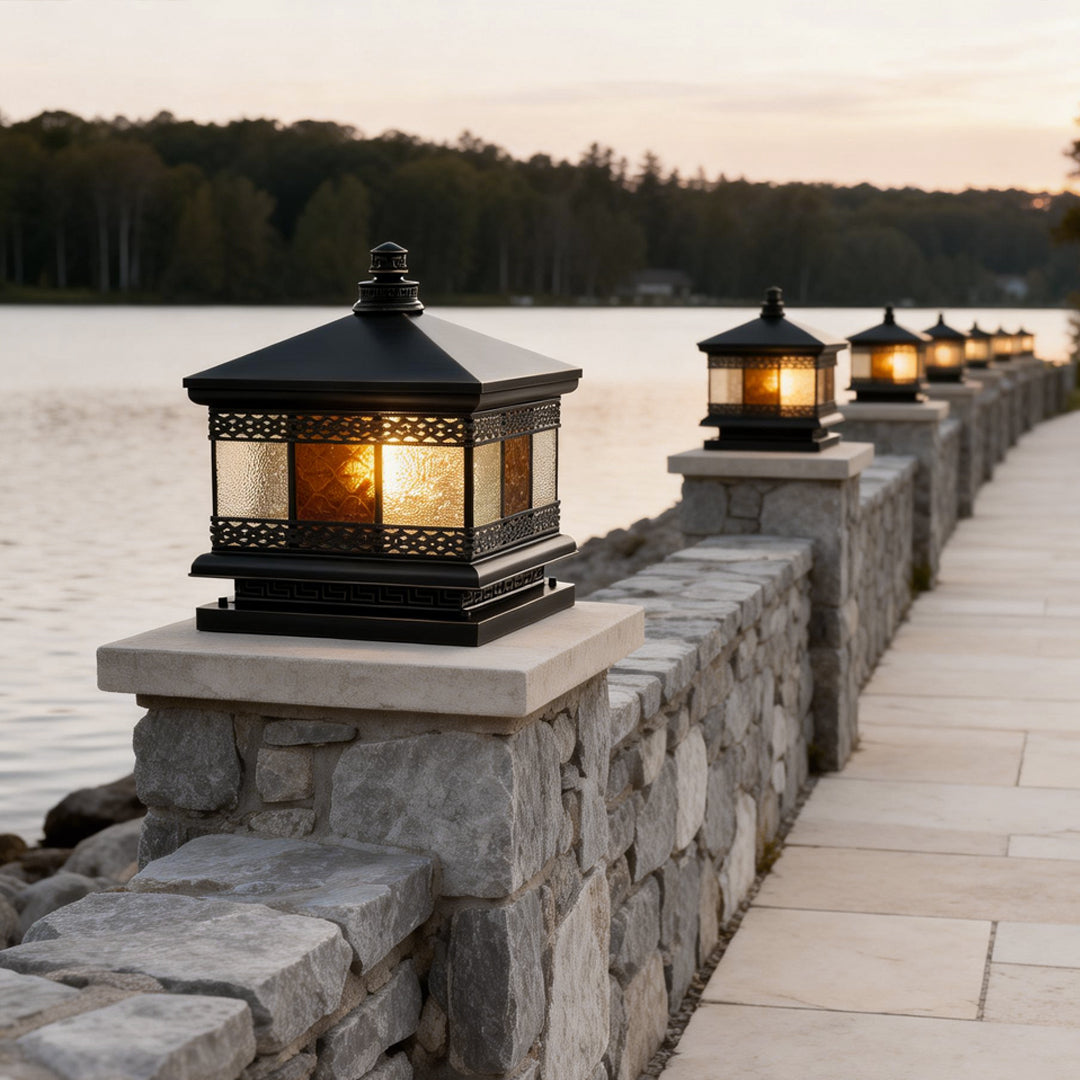 Solar Column Pillar Lights European Square Outdoor Lamp