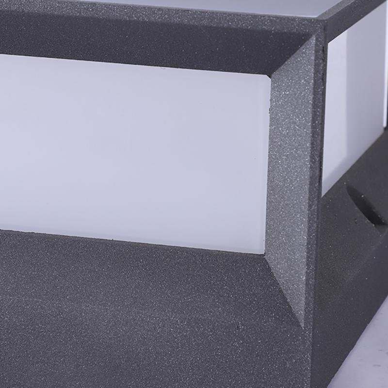 Solar Garden Pillar Lights Square Waterproof Black Outdoor Light