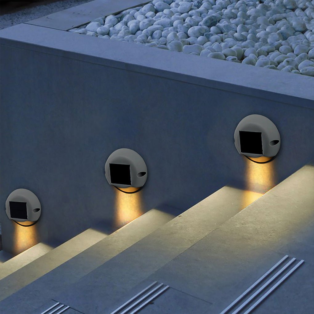 Round Outdoor Deck Light Waterproof Solar LED Light