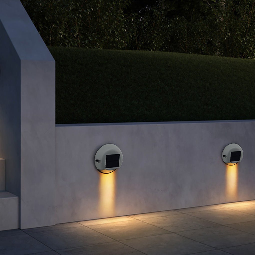 Round Outdoor Deck Light Waterproof Solar LED Light
