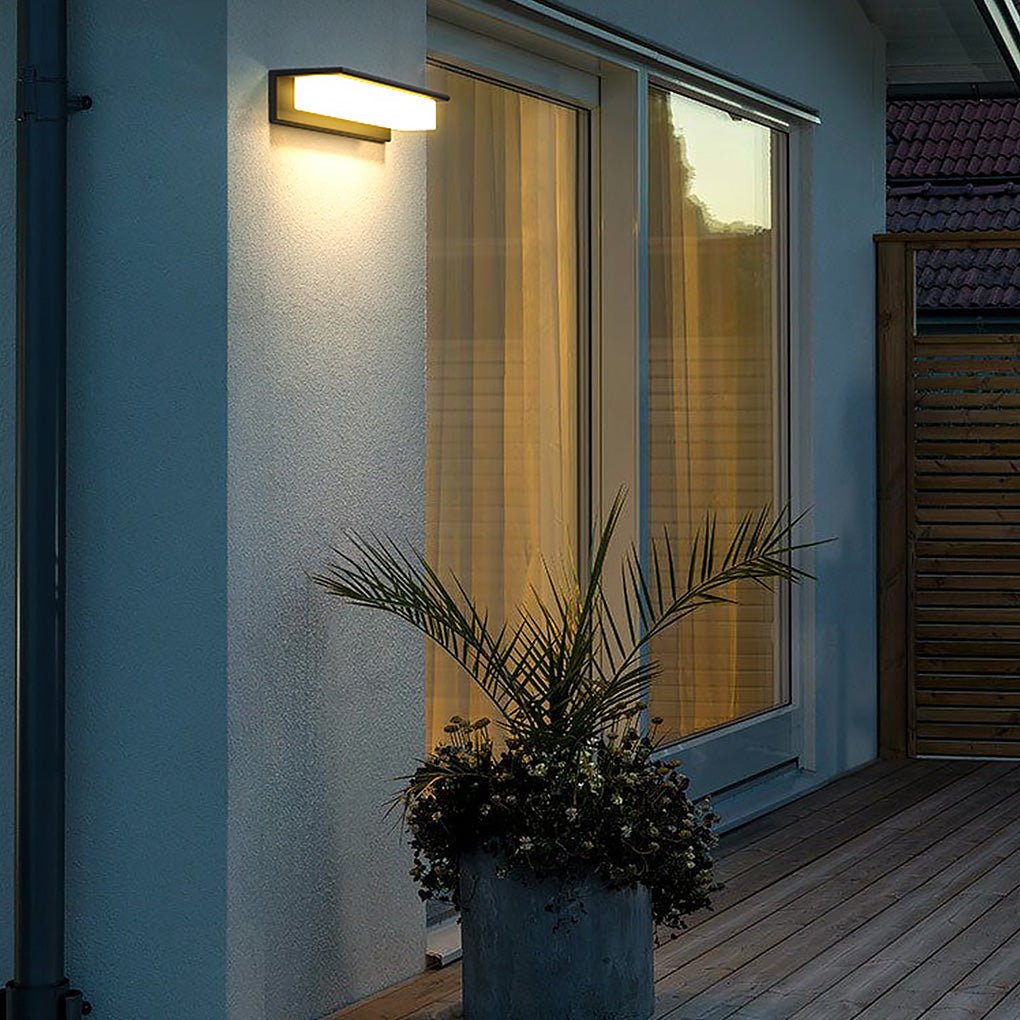 Black Outdoor Porch Lights Rectangular Waterproof Light