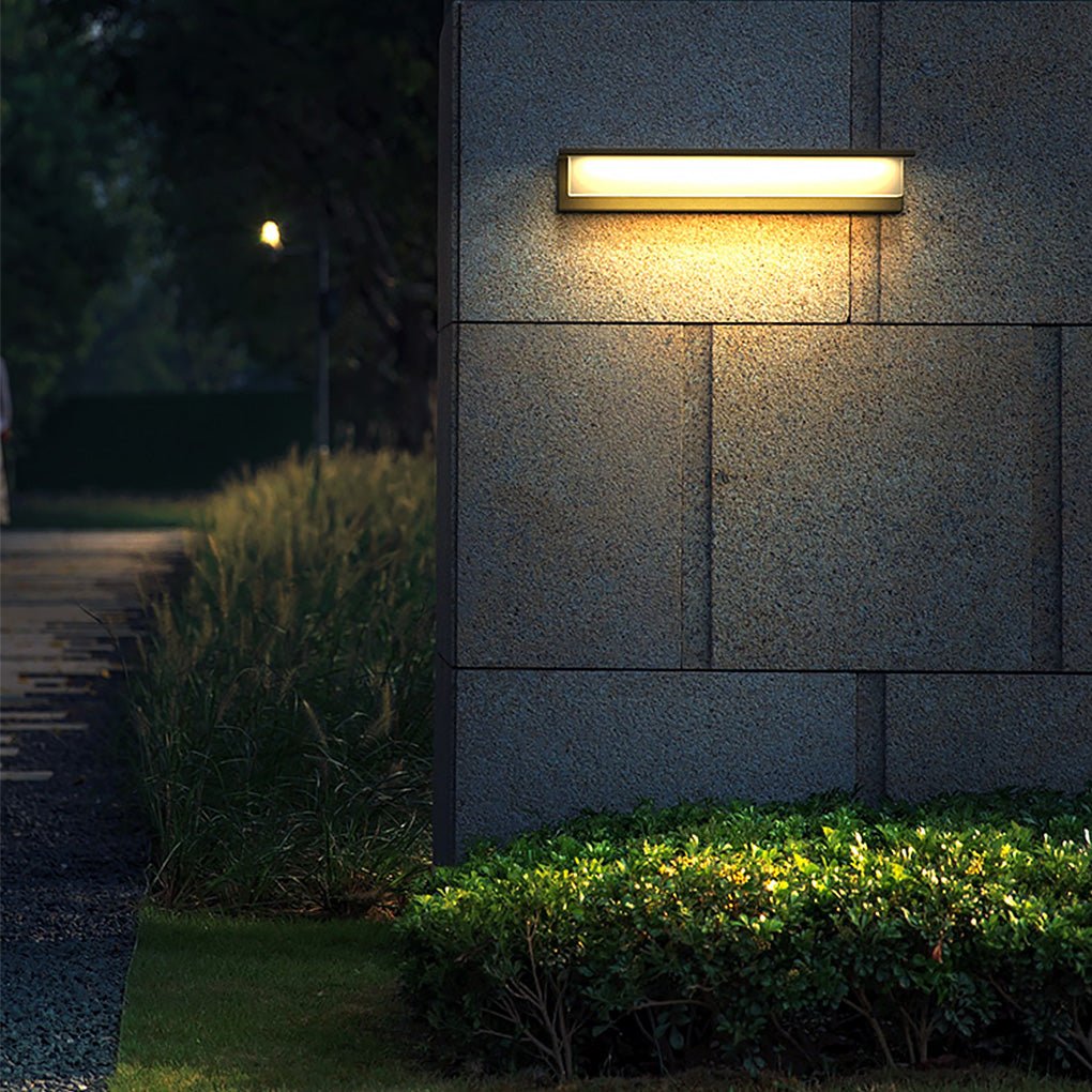 Black Outdoor Porch Lights Rectangular Waterproof Light