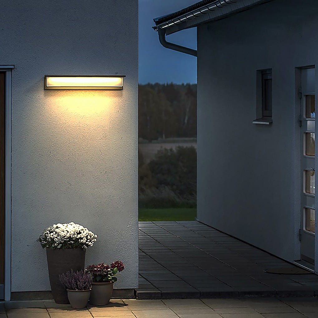 Black Outdoor Porch Lights Rectangular Waterproof Light