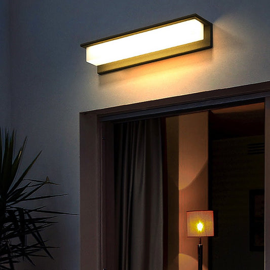 Black Outdoor Porch Lights Rectangular Waterproof Light