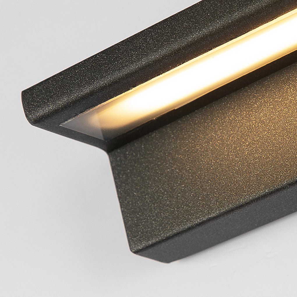 Black Outdoor Porch Lights Rectangular Waterproof Light