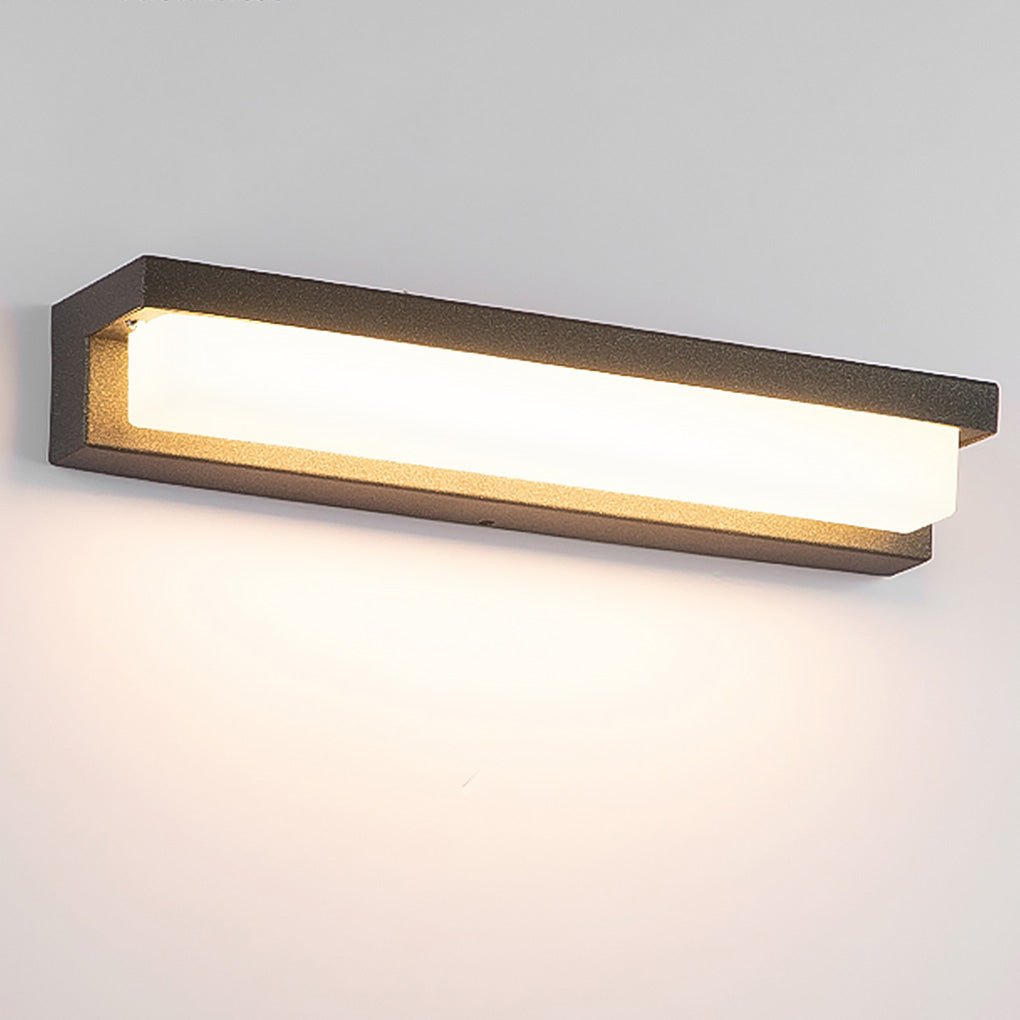 Black Outdoor Porch Lights Rectangular Waterproof Light