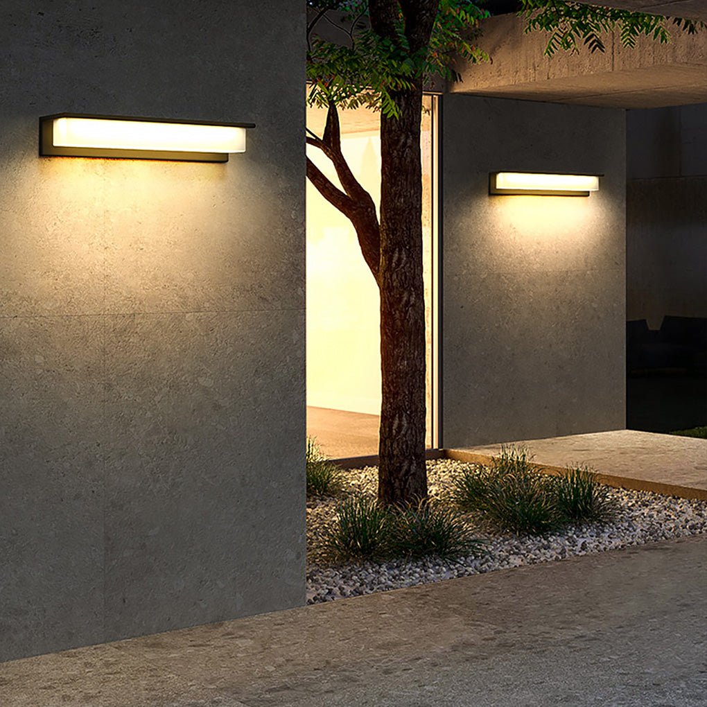 Black Outdoor Porch Lights Rectangular Waterproof Light