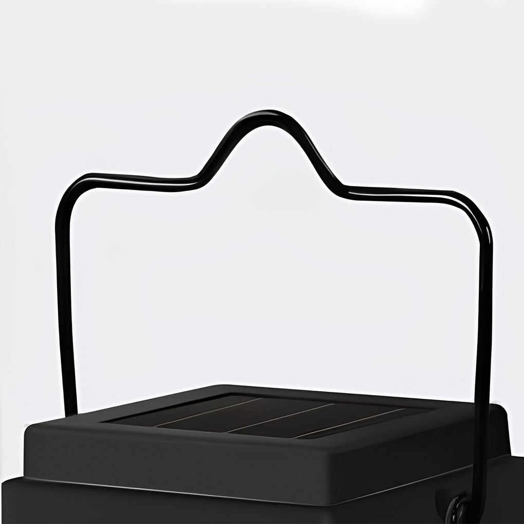 Candlestick Lantern Portable LED Black Solar Outdoor Lamp