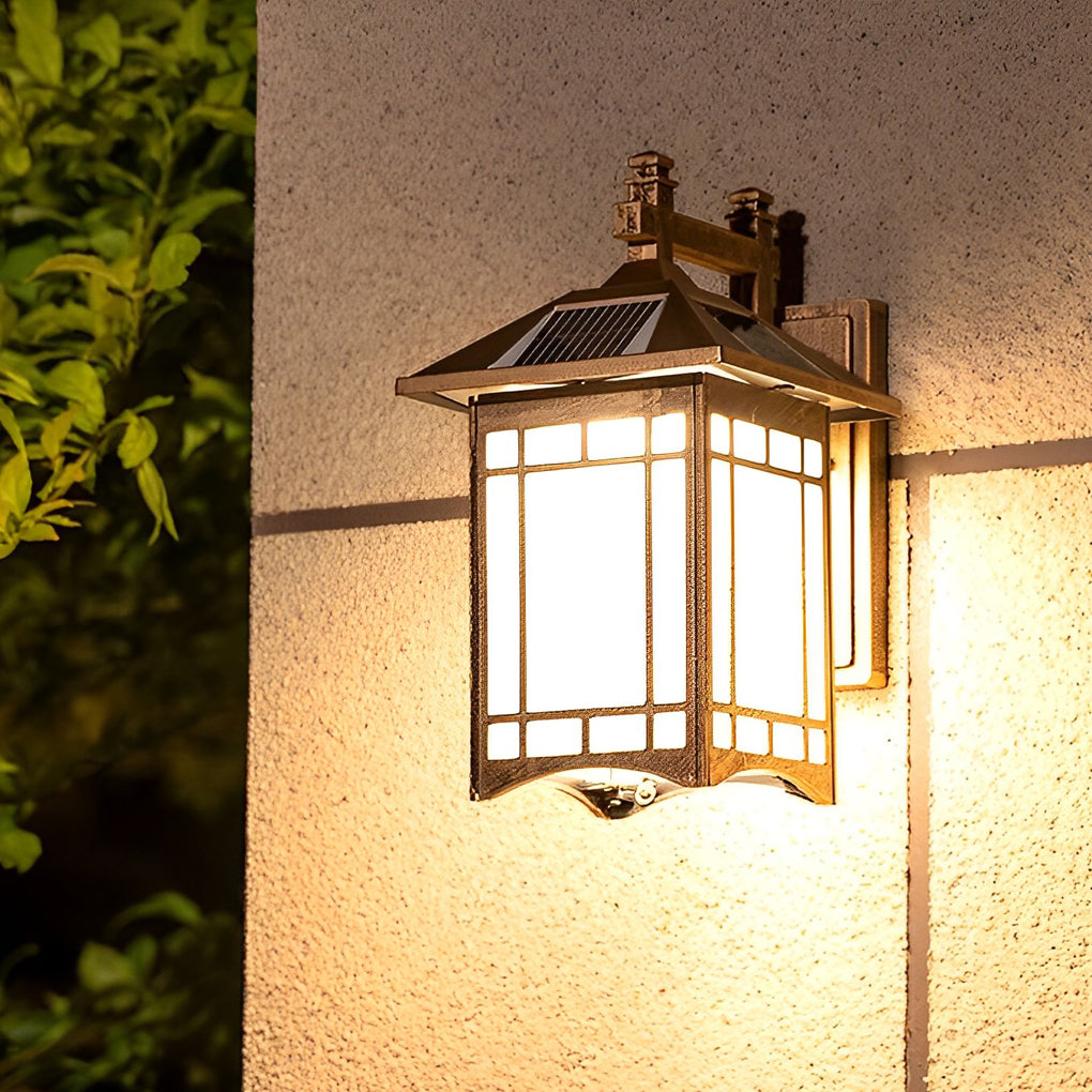 Lantern wall sconce retro LED die-cast aluminum glass lamp