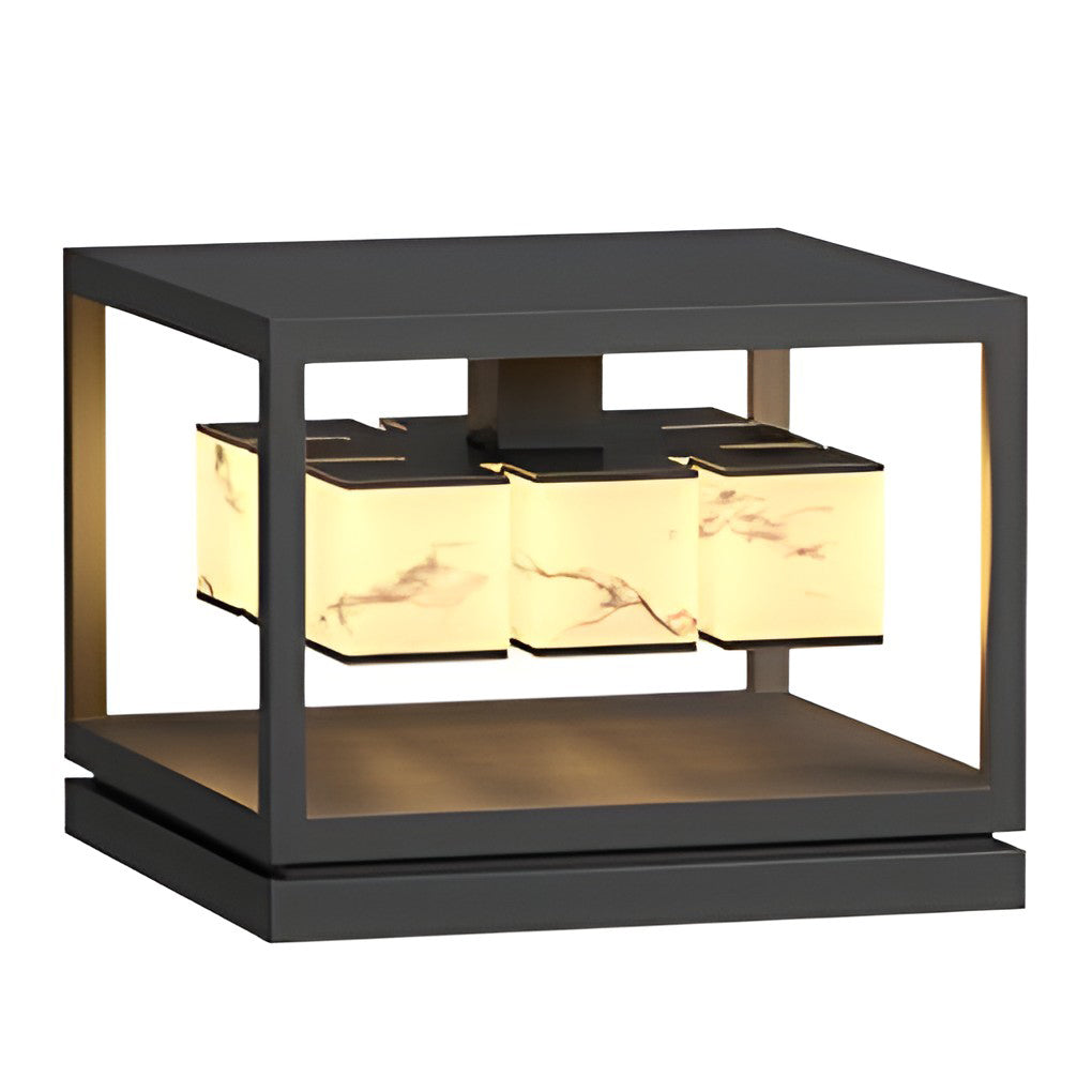 Brick Pillar Solar Lights Square Waterproof Metal Light