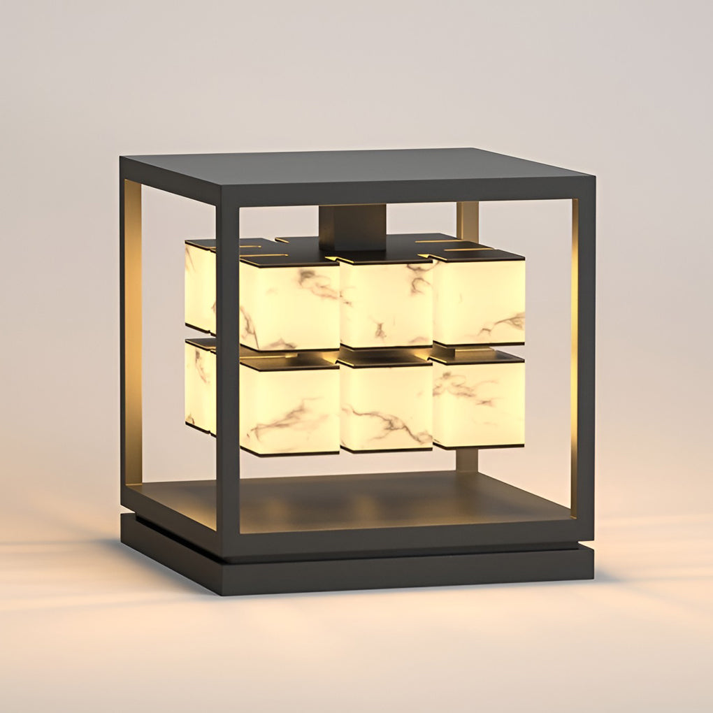 Brick Pillar Solar Lights Square Waterproof Metal Light