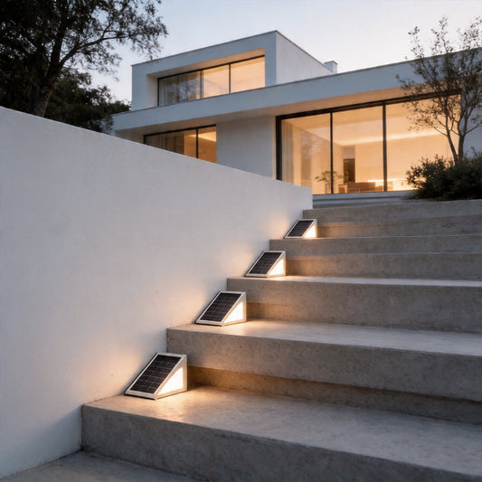 Solar Powered Lights for Steps Modern Waterproof Triangle Ladder Light