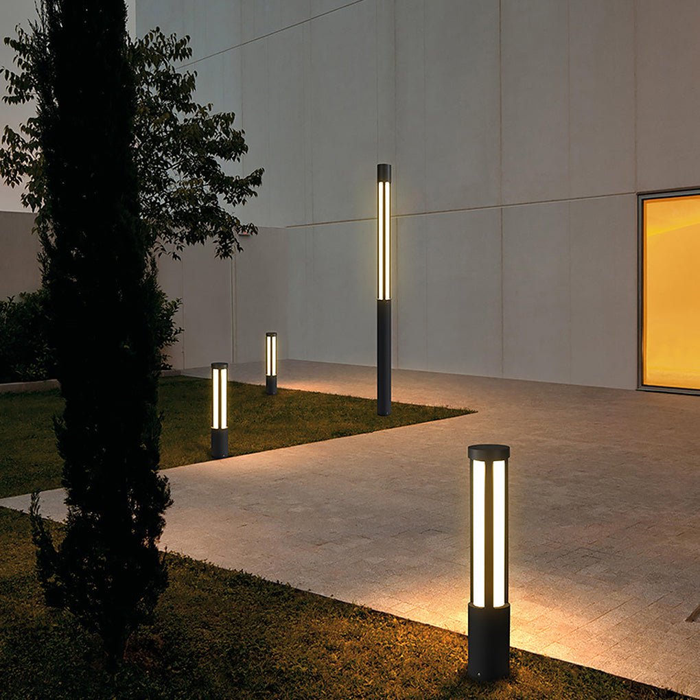 Residential Bollard Lights Modern Cylindrical LED Landscape Light