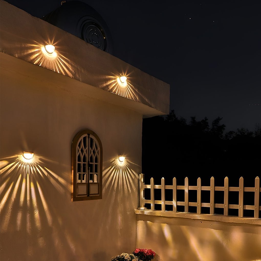 Waterproof Solar Fence Lights Outdoor LED Garden Wall Light