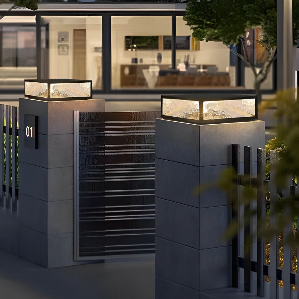 Square Outdoor Pillar Lights Modern LED Waterproof Outdoor Light