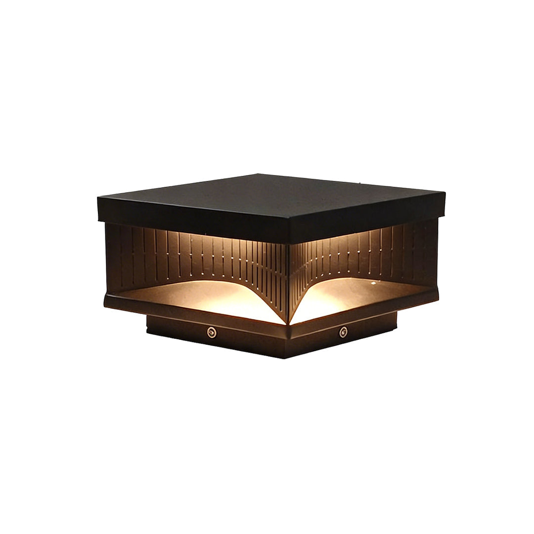 Square Outdoor Pillar Lights Stripe Decorative LED Light