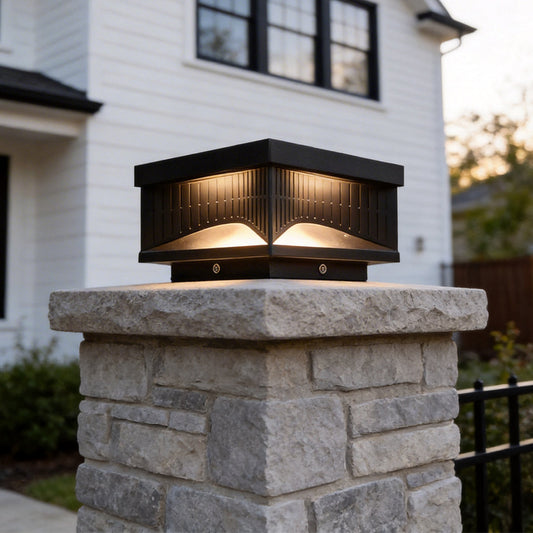 Square Outdoor Pillar Lights Stripe Decorative LED Light