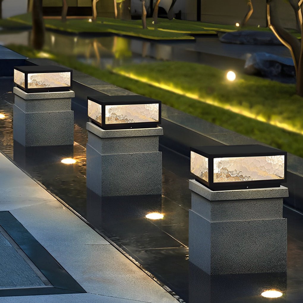 Square Outdoor Pillar Lights Modern LED Waterproof Outdoor Light