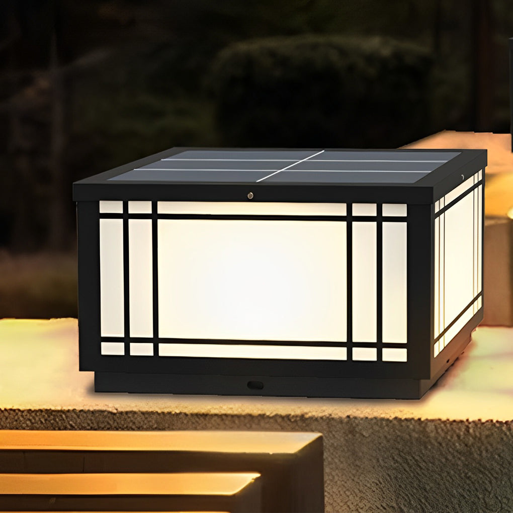 Square Pillar Light Vintage Grille Waterproof LED Light