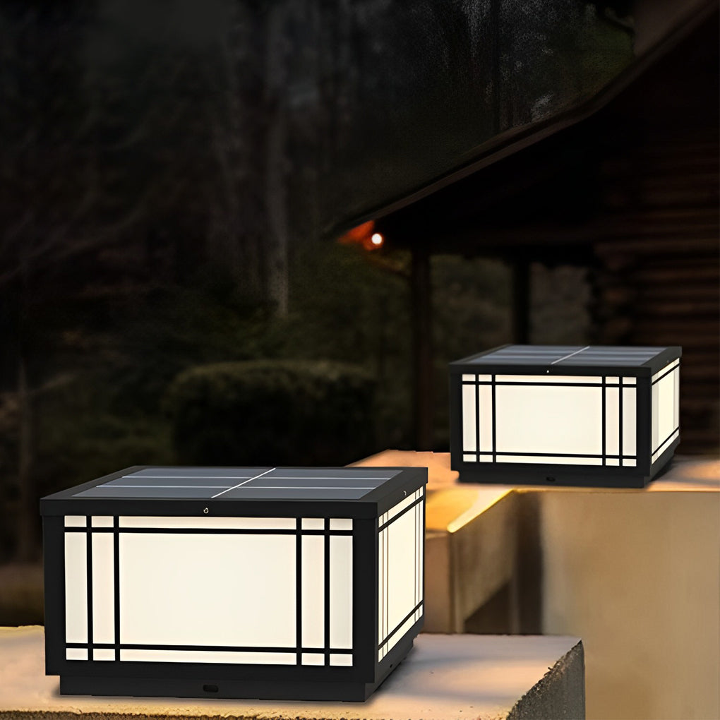 Square Pillar Light Vintage Grille Waterproof LED Light