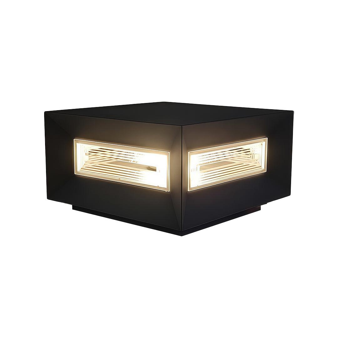 Square Pillar Lights Modern Creative Cube LED Solar Fence Post Light