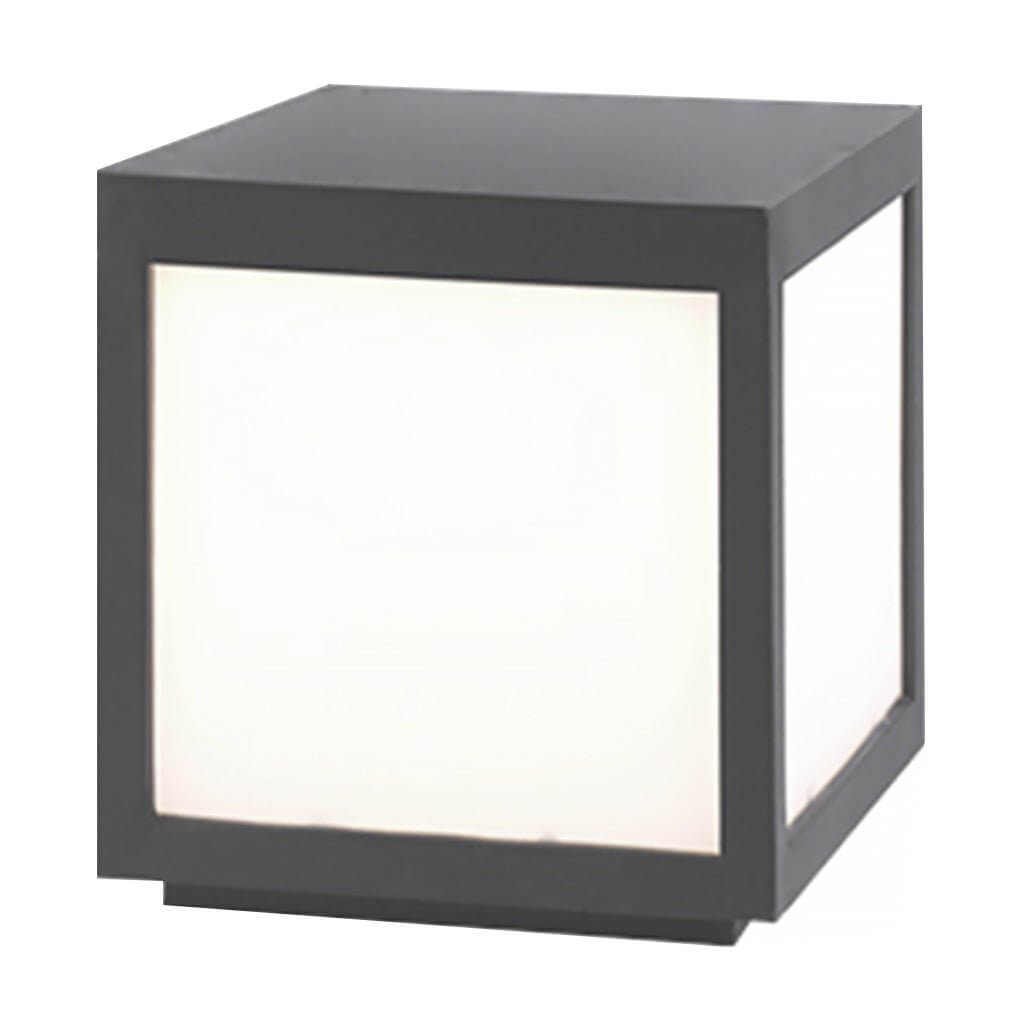 Square Pillar Lights Black Outdoor LED Metal Fixture