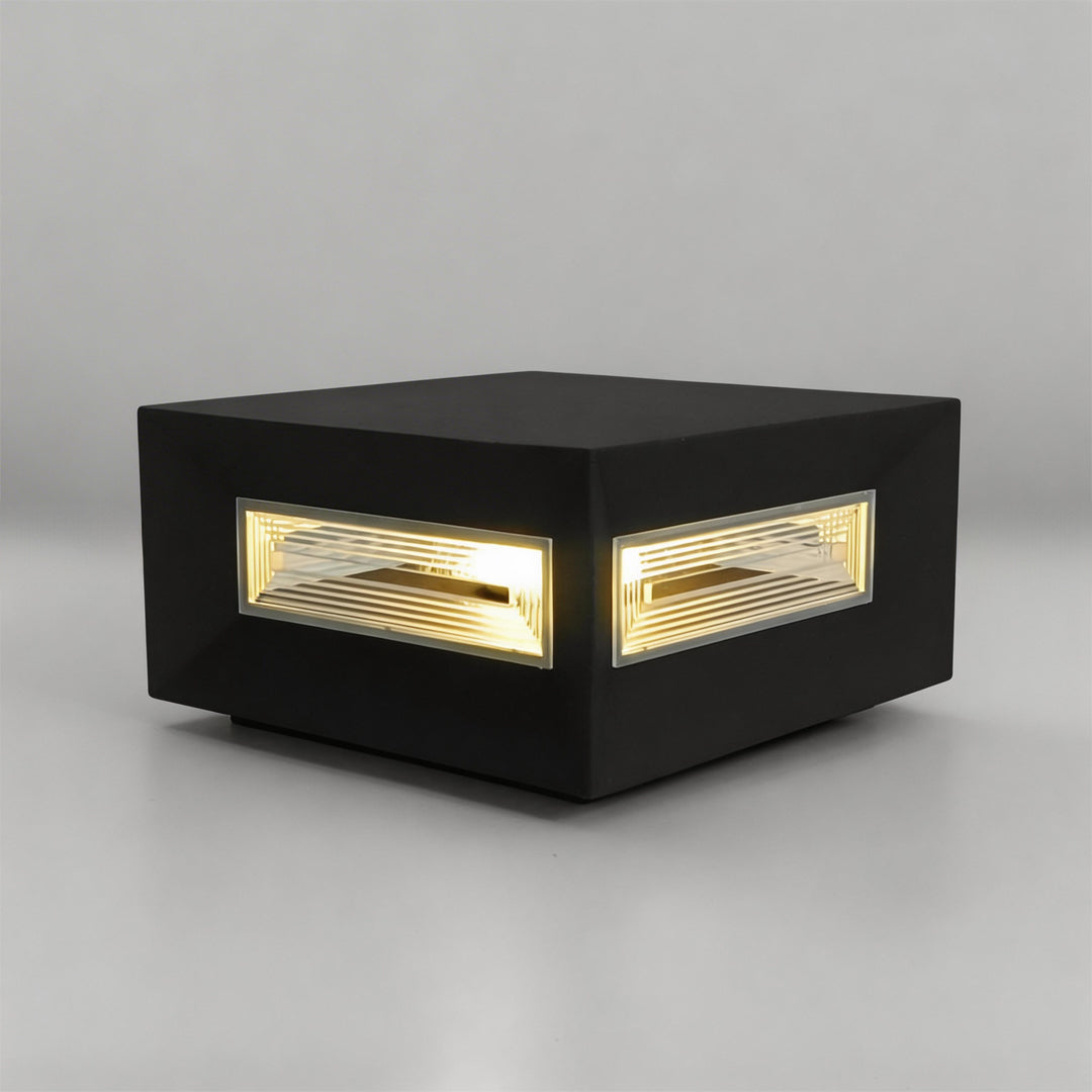 Square Pillar Lights Modern Creative Cube LED Solar Fence Post Light