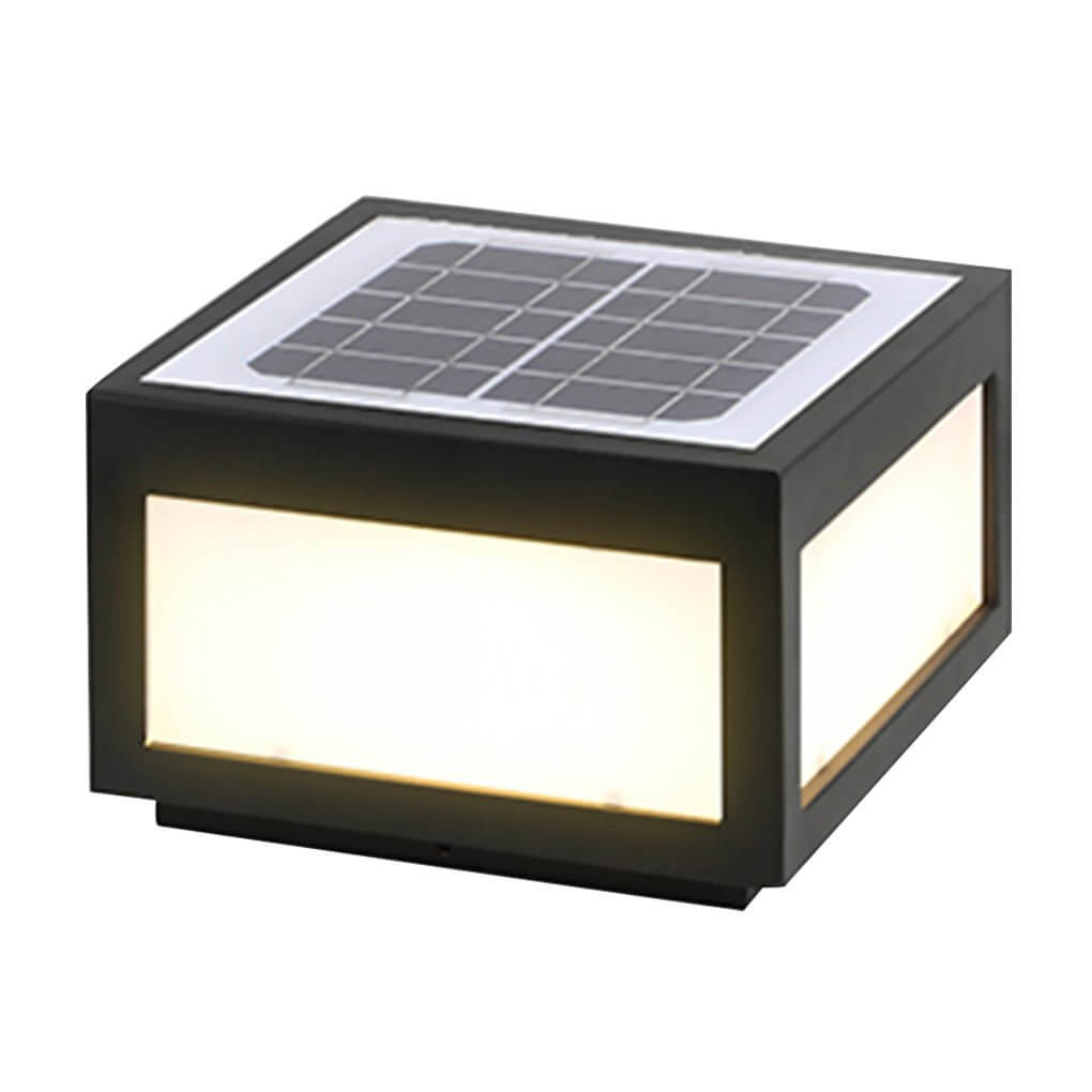 Square Pillar Lights Black Outdoor LED Metal Fixture
