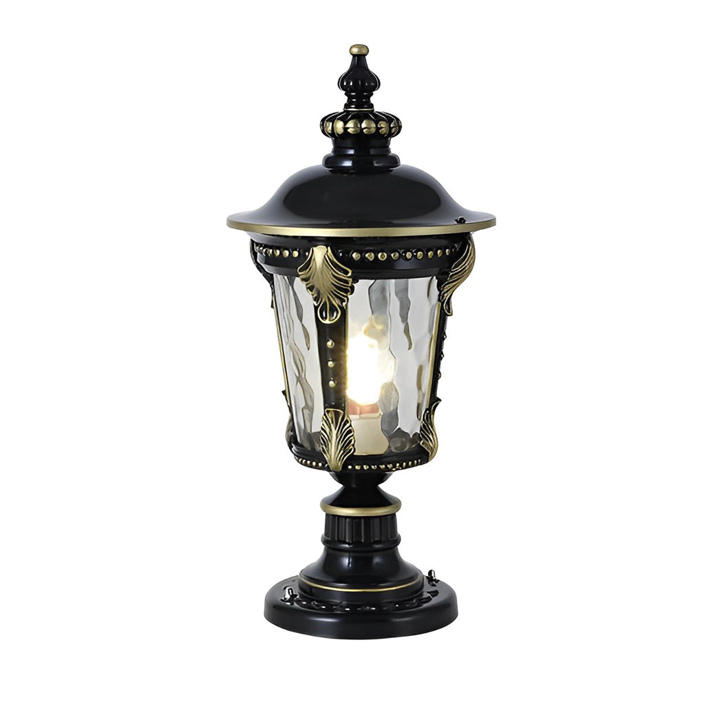 Stone Pillar Lights Retro Solar Waterproof Aluminum Post Cap Lamp