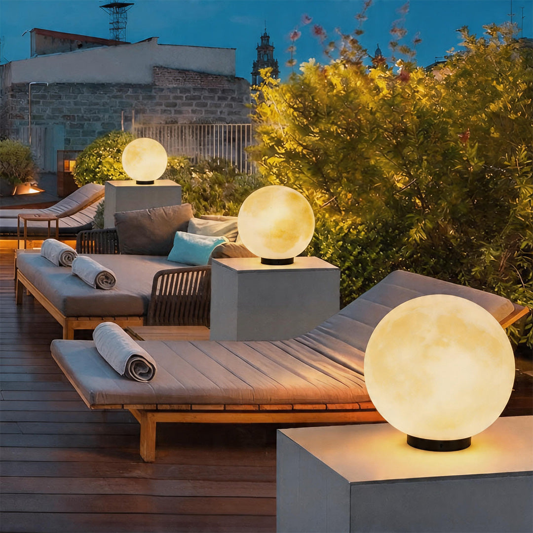 Moon Pillar Lights Modern Waterproof LED Resin Lamp