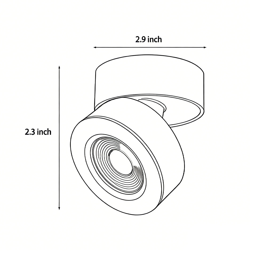 Surface Mounted Adjustable Spotlight Round Foldable Light