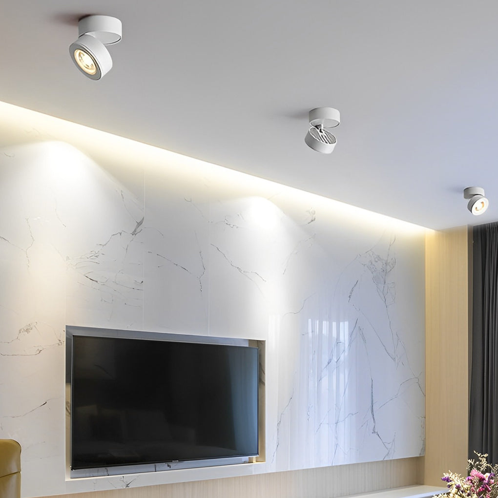 Surface Mounted Adjustable Spotlight Round Foldable Light