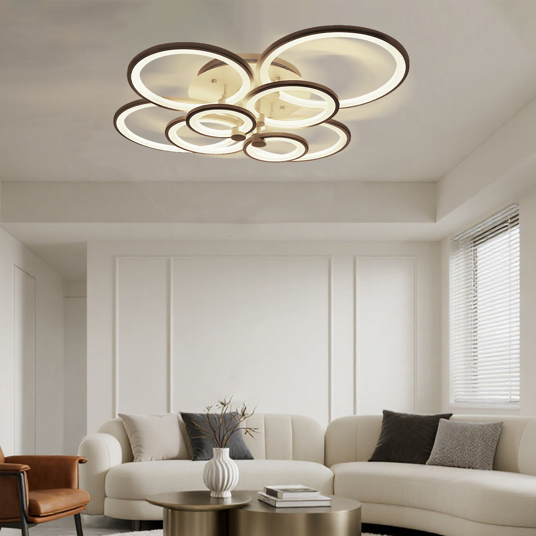 Multi Ring Ceiling Lights Elegant Unique Overlapping Rings Lamp