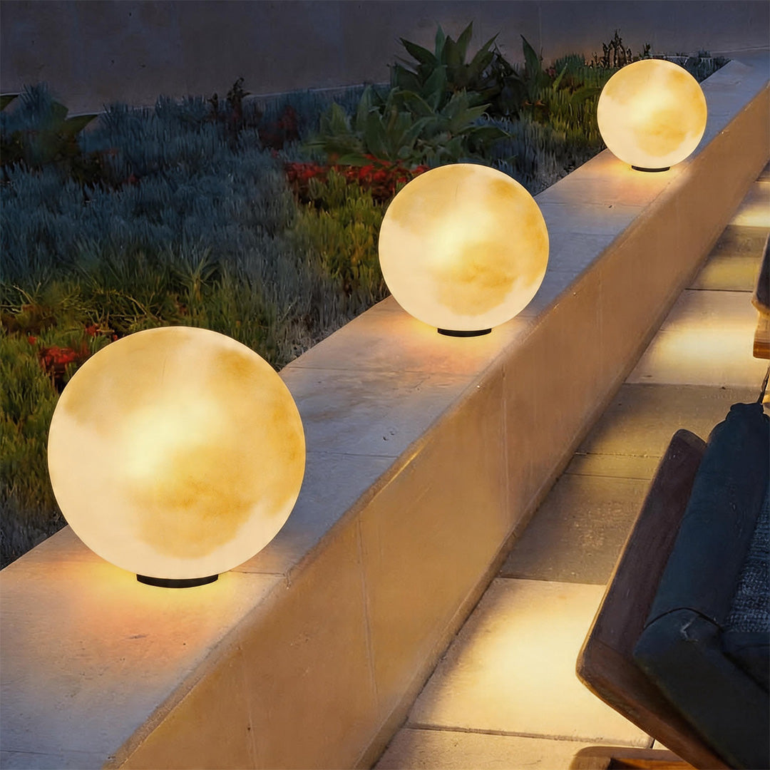 Moon Pillar Lights Modern Waterproof LED Resin Lamp