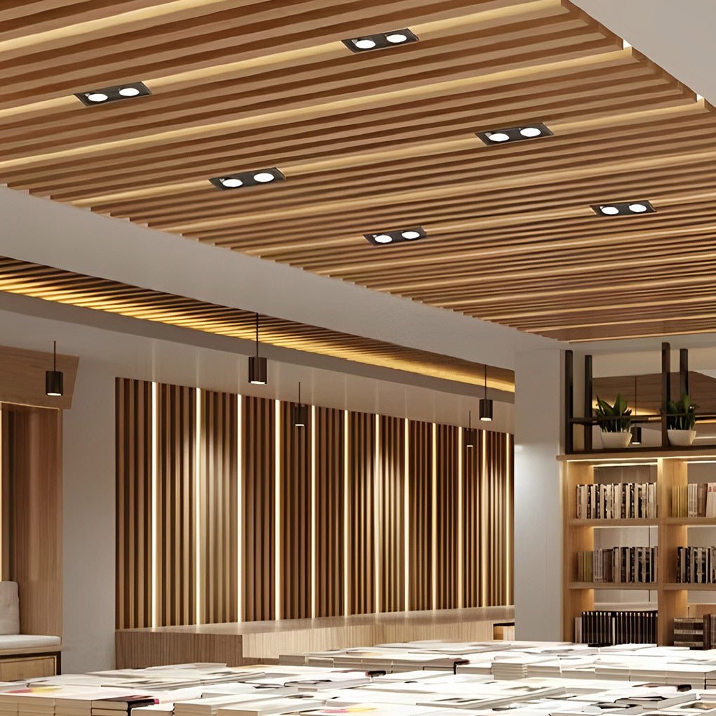 Ceiling Twin Light Rectangular Adjustable Recessed Spotlight