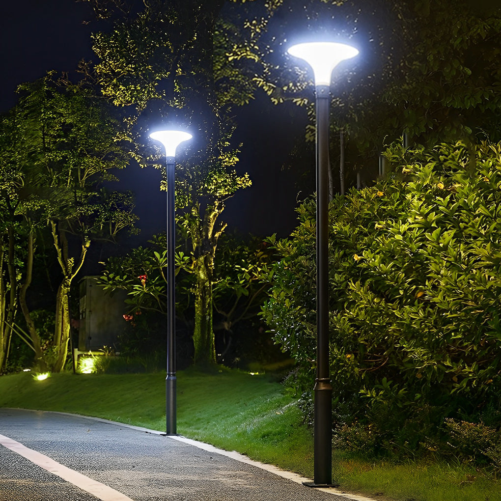 UFO Solar Street Light Waterproof Solar Powered Black LED Pole Lamp