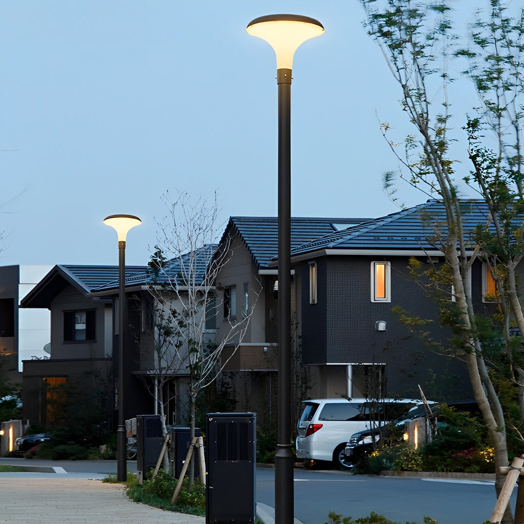 UFO Solar Street Light Waterproof Solar Powered Black LED Pole Lamp