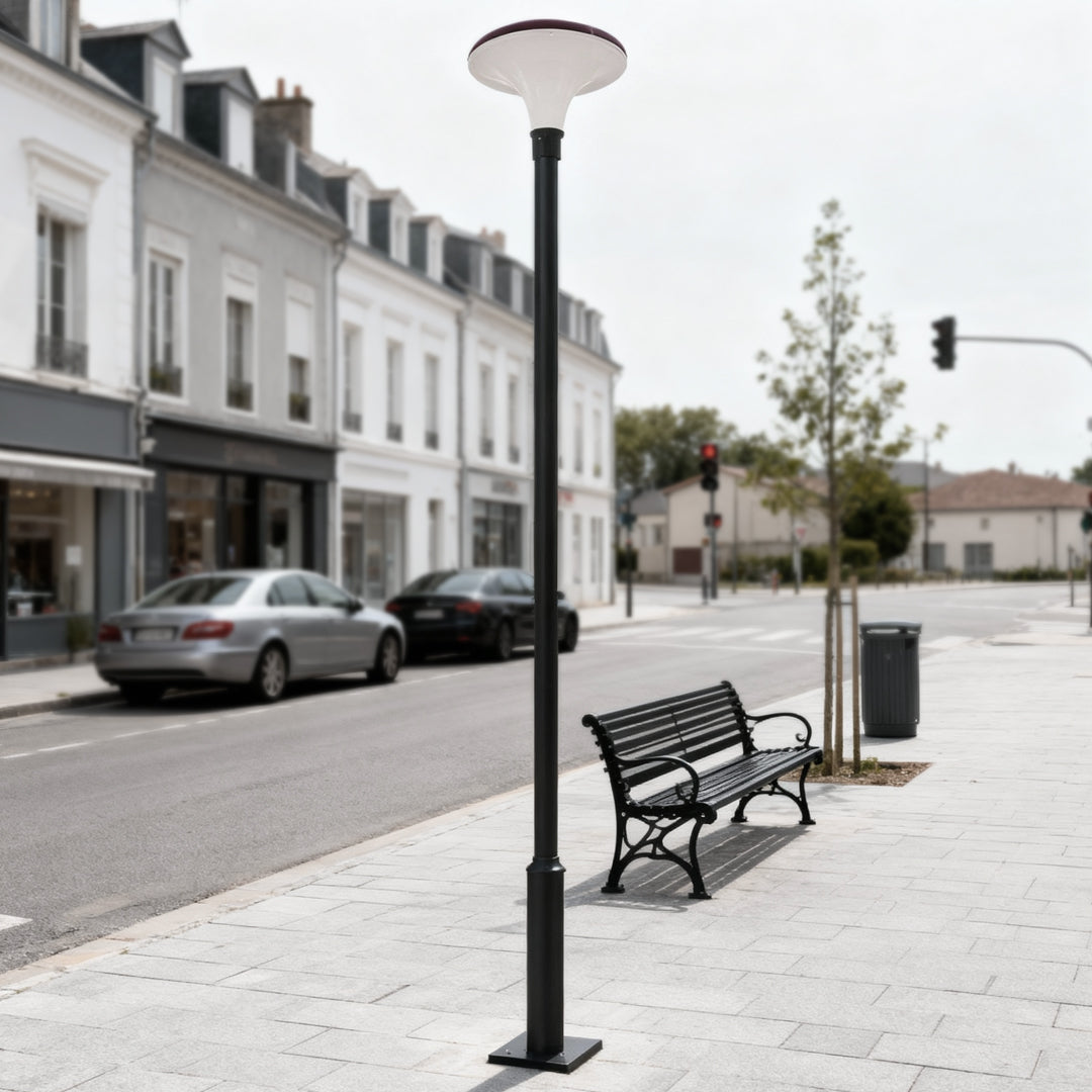 UFO Solar Street Light Waterproof Solar Powered Black LED Pole Lamp