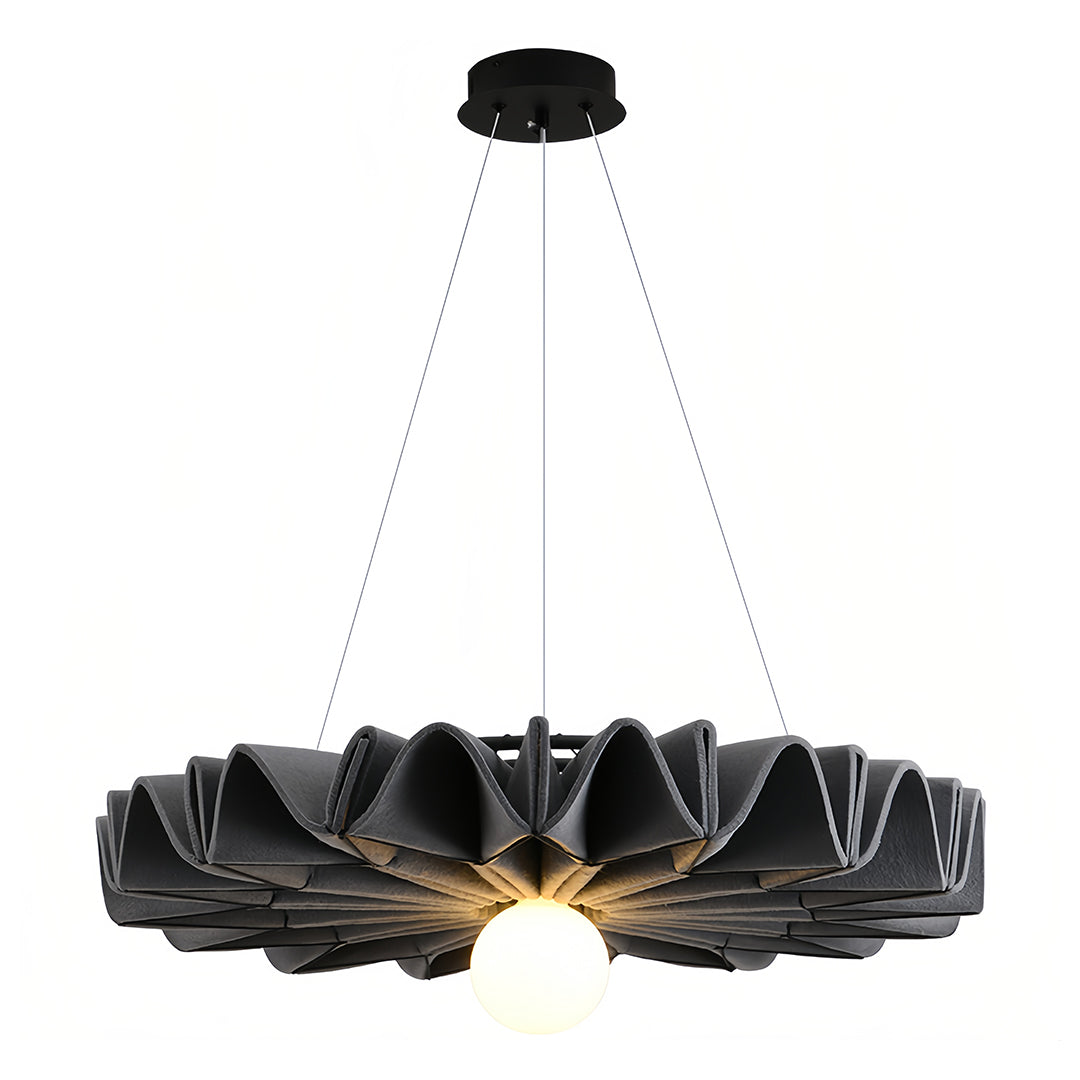 Individual product image of the unique black floral cloth chandelier fixture design