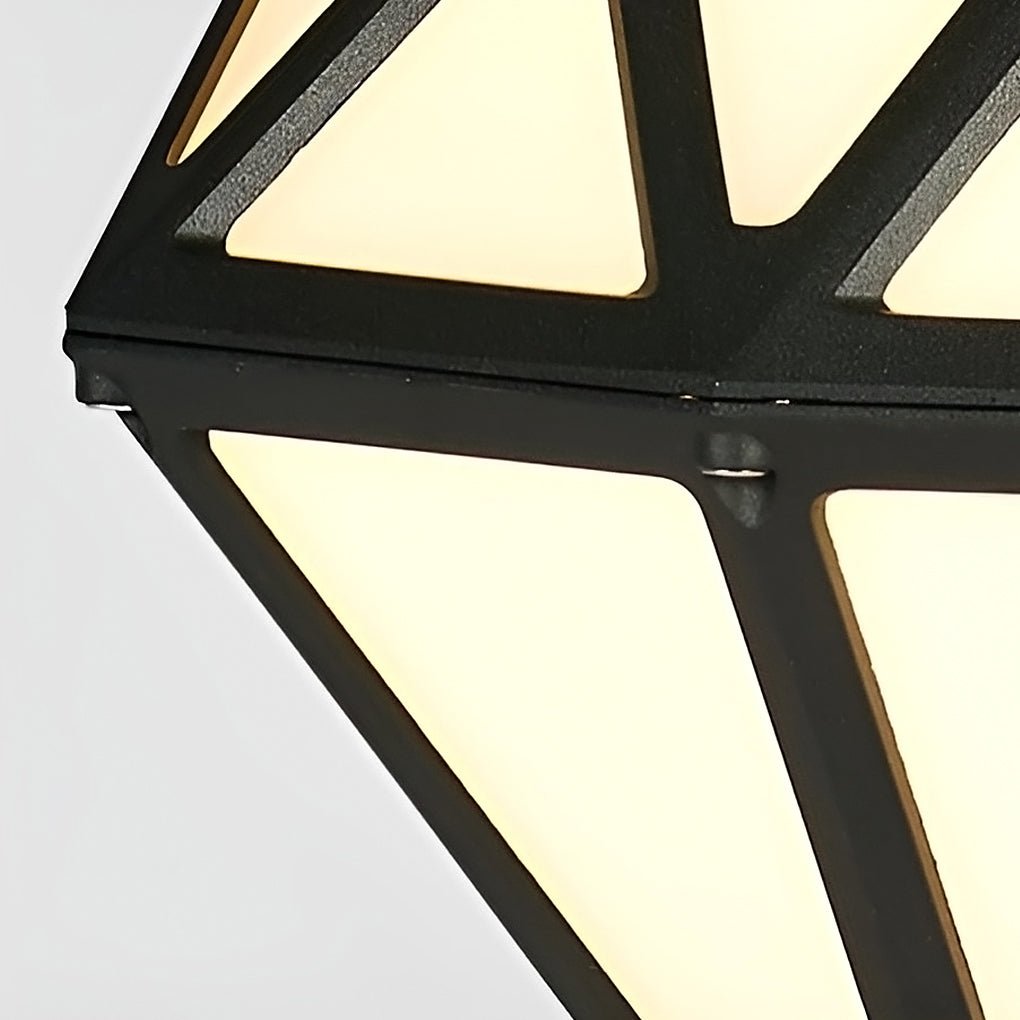 Modern Outdoor Pillar Lights Diamond-Shaped LED Waterproof Light