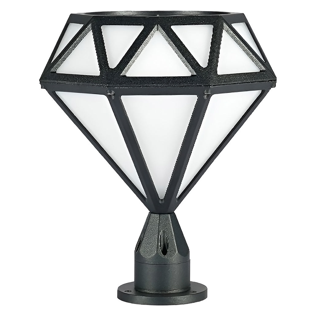Modern Outdoor Pillar Lights Diamond-Shaped LED Waterproof Light