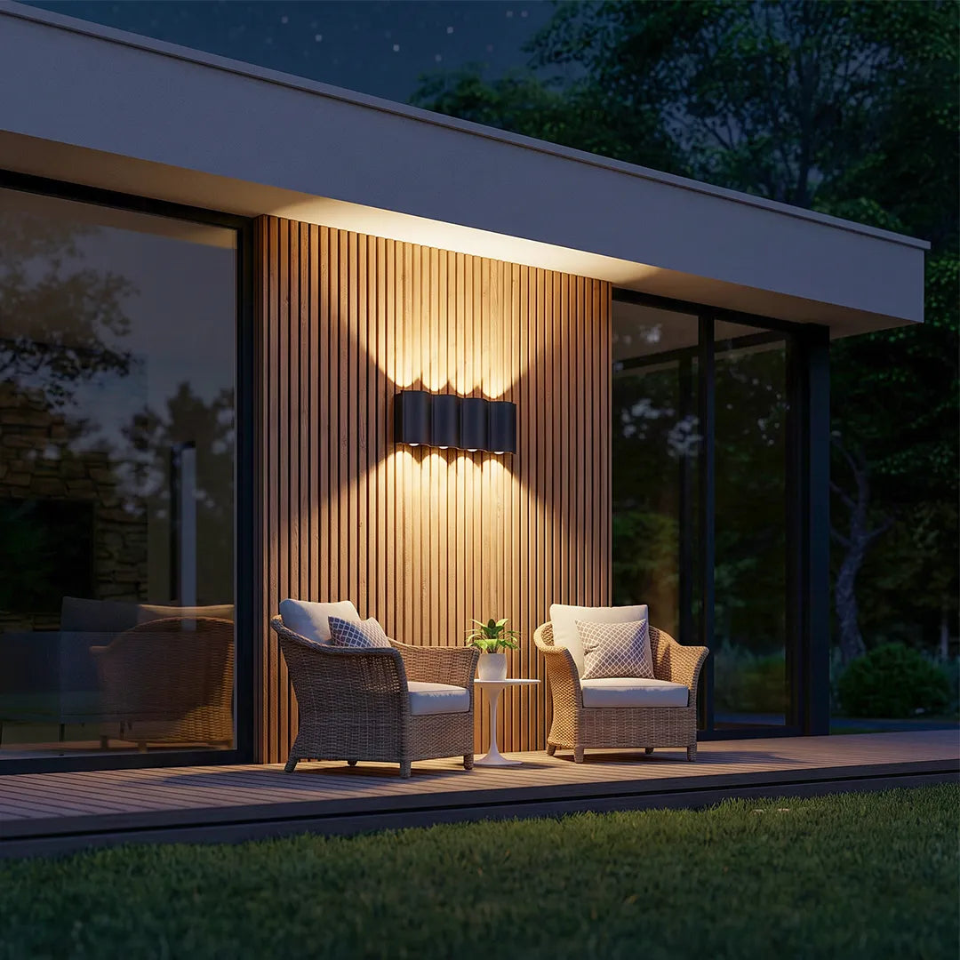 Up and down Outdoor Wall Lights Modern Wave-Shaped LED Light