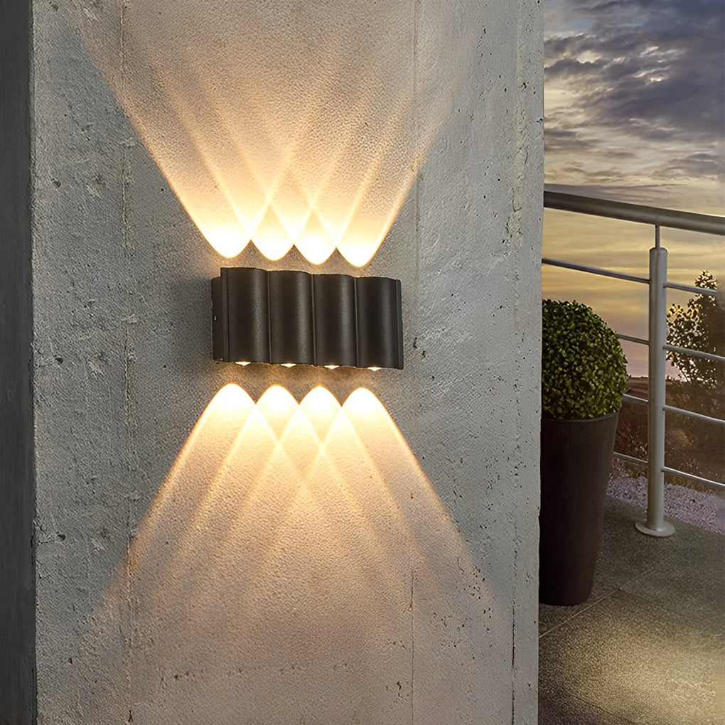 Up and down Outdoor Wall Lights Modern Wave-Shaped LED Light