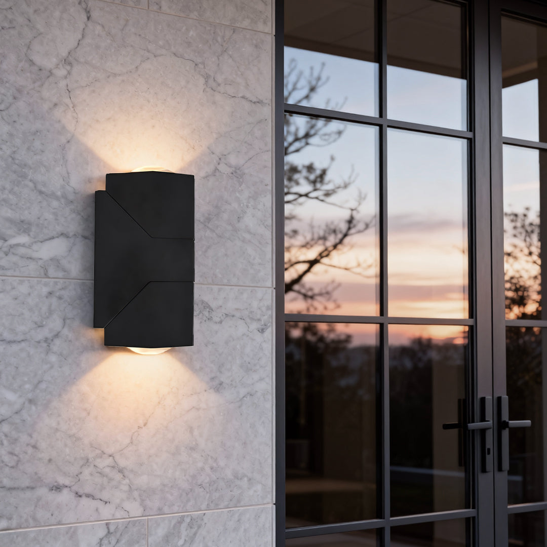 Up Down Sconce Outdoor Adjustable Waterproof Black Lamp