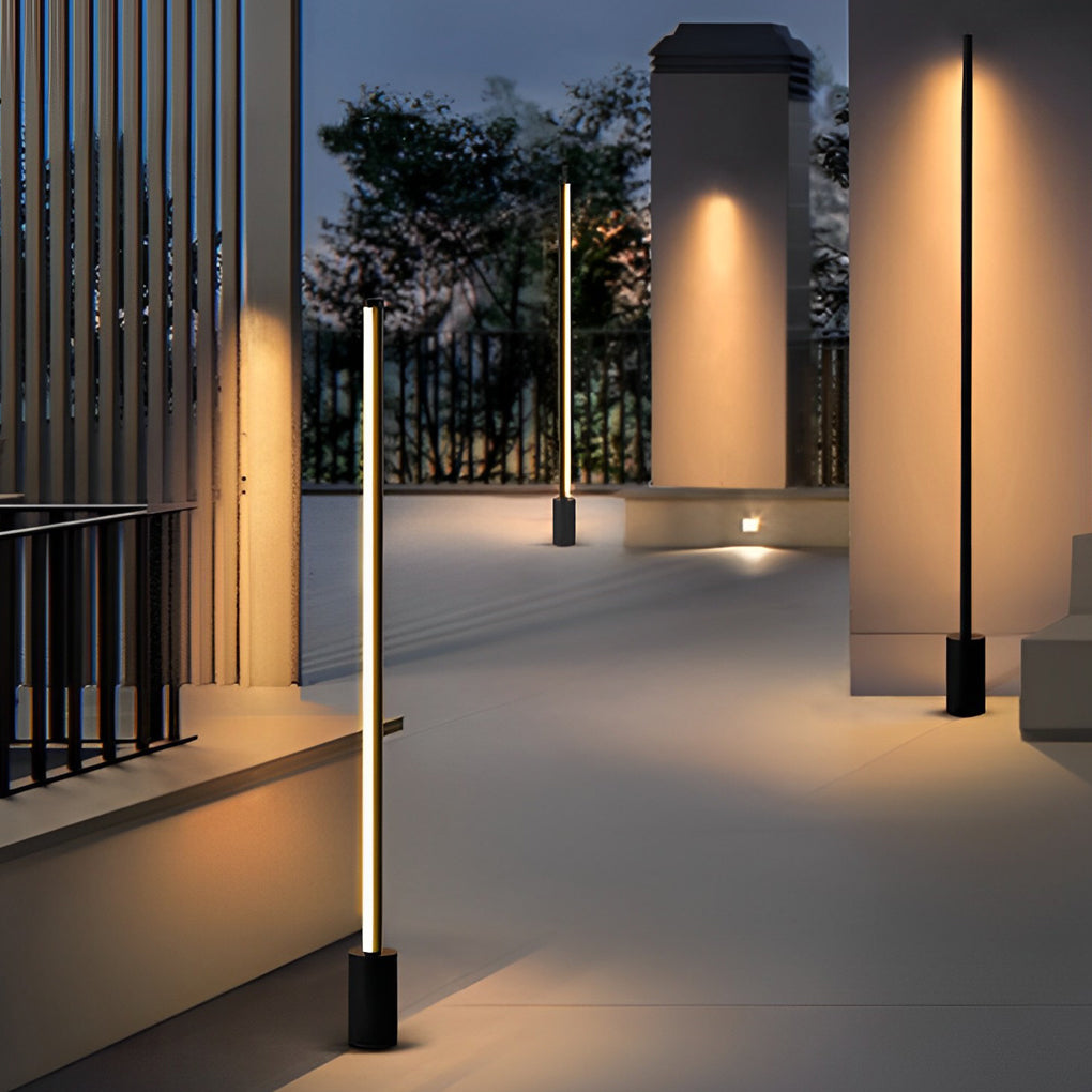 Contemporary Outdoor Floor Lamps Waterproof LED Linear Lamp